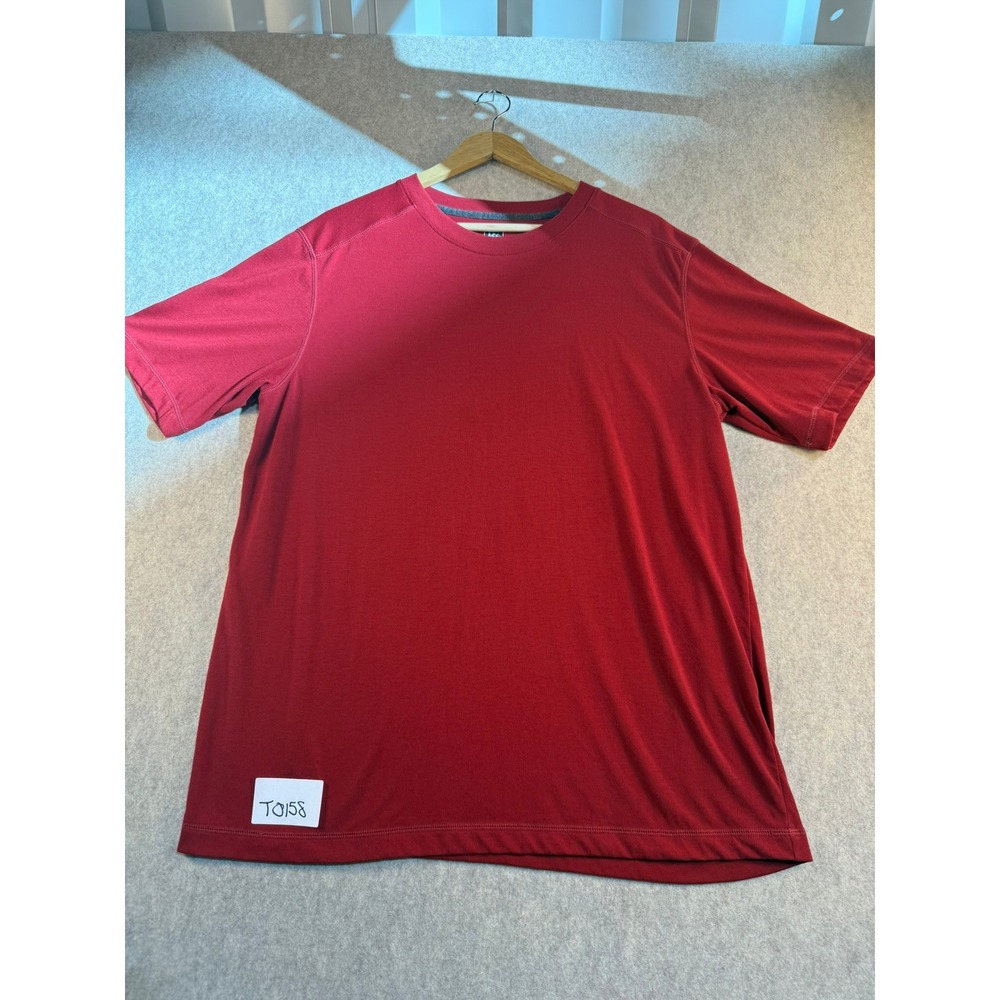 REI Co-op Mens Large Red Polyester Performance Short Sleeve Active T-Shirt
